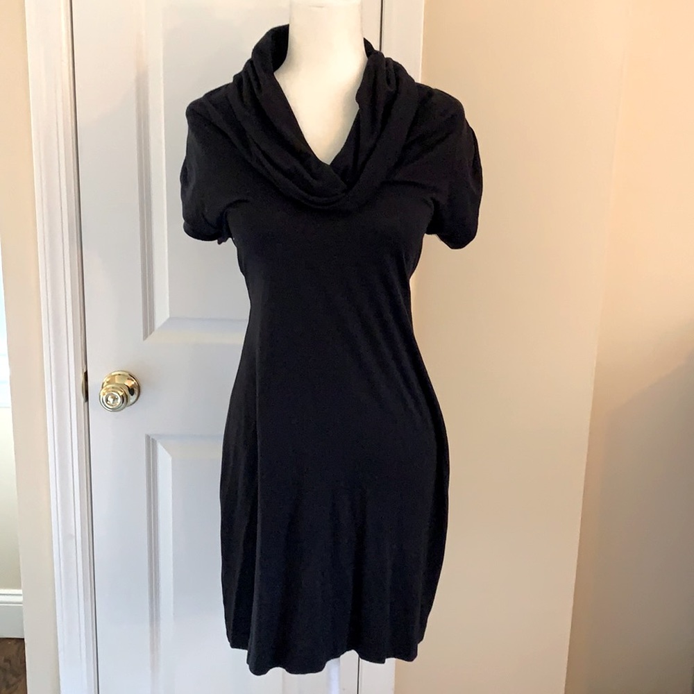 Splendid little black dress with cowl neck